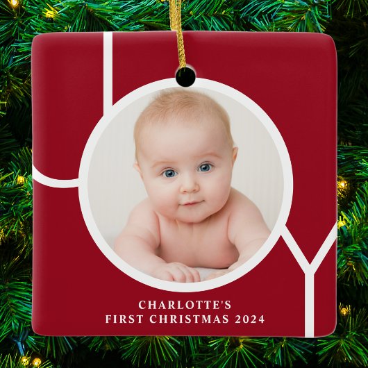 Baby's First Christmas Custom Keepake Foto Red Keramikornament