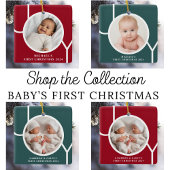 Baby's First Christmas Custom Keepake Foto Red Ornament Aus Glas