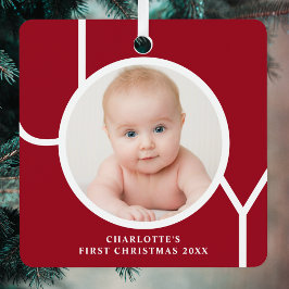 Baby's First Christmas Custom Keepake Foto Red Ornament Aus Metall