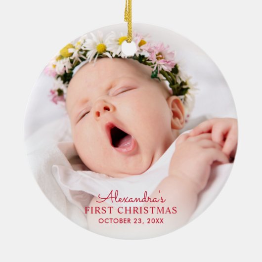Baby's First Christmas Custom Keramik Ornament (Hinten)