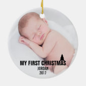 Baby's First Christmas Custom Keramik Ornament (Hinten)