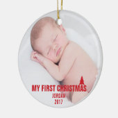 Baby's First Christmas Custom Keramik Ornament Red (Links)