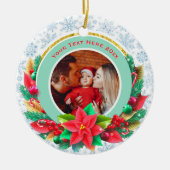 Baby's First Christmas Custom Name Photo Keepsake Keramik Ornament (Vorne)