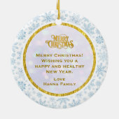 Baby's First Christmas Custom Name Photo Keepsake Keramik Ornament (Hinten)