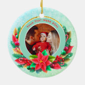 Baby's First Christmas Custom Name Photo Keepsake Keramik Ornament (Hinten)