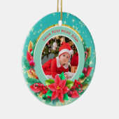 Baby's First Christmas Custom Name Photo Keepsake Keramik Ornament (Rechts)