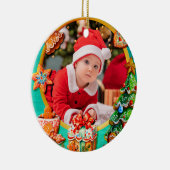 Baby's First Christmas Custom Name Photo Keepsake Keramik Ornament (Rechts)