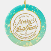 Baby's First Christmas Custom Name Photo Keepsake Keramik Ornament (Hinten)