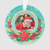 Baby's First Christmas Custom Name Photo Keepsake Ornament (Vorderseite)