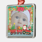 Baby's First Christmas Custom Name Photo Keepsake Ornament Aus Metall (Links)