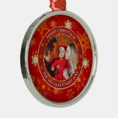 Baby's First Christmas Custom Name Photo Keepsake Ornament Aus Metall (Rechts)