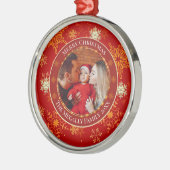 Baby's First Christmas Custom Name Photo Keepsake Ornament Aus Metall (Links)