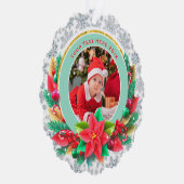 Baby's First Christmas Custom Name Photo Keepsake Ornament Karte (Rechts)