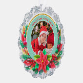 Baby's First Christmas Custom Name Photo Keepsake Ornament Karte (Rechts)