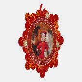 Baby's First Christmas Custom Name Photo Keepsake Ornament Karte (Rechts)