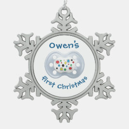 baby's first Christmas decoration ( #Owen ) Schneeflocken Zinn-Ornament