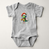 Baby's First Christmas Dinosaurier Green Baby Strampler (Vorderseite)