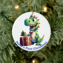 Baby's First Christmas Dinosaurier. Personalisierb
