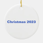 Baby's First Christmas Dinosaurier. Personalisierb Keramik Ornament (Hinten)