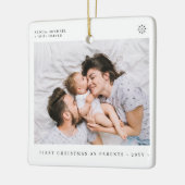 Baby's First Christmas einfaches Foto Keramikornament (Links)