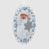 Baby's First Christmas Elegant Custom Foto Ornament (Vorderseite)
