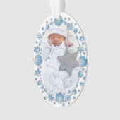 Baby's First Christmas Elegant Custom Foto Ornament (Vorderseite)