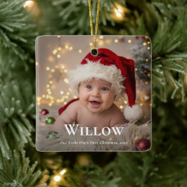 Baby's First Christmas Elegant Name Foto Keepake Keramikornament