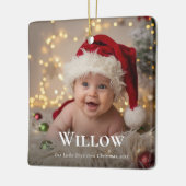 Baby's First Christmas Elegant Name Foto Keepake Keramikornament (Links)