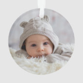 Baby's First Christmas Elegant Script Foto Ornament (Rückseite)