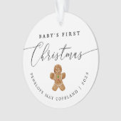 Baby's First Christmas Elegant Script Foto Ornament (Vorderseite)