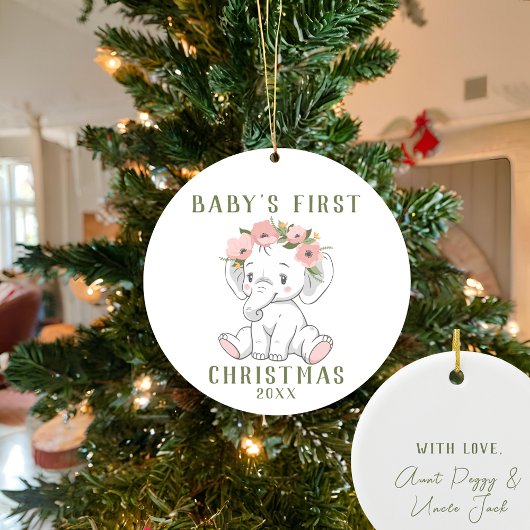 Baby's First Christmas Elephant Ornament