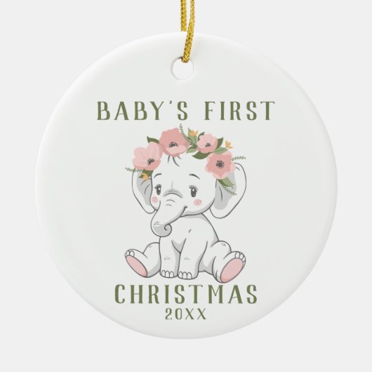 Baby's First Christmas Elephant Ornament (Vorne)