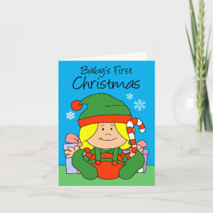 Baby's First Christmas Elf Girl Feiertagskarte
