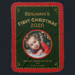 Baby's First Christmas Family Foto Collage Babydecke<br><div class="desc">Feiern Sie Ihr erstes Weihnachtsfest mit einem eleganten und einzigartigen "Keepsake", den Ihr Kind für immer genießen wird. Vorder Foto-, Name- und Geburtsdatum. Familiäre Foto-Collage von "Erste Erinnerungen" auf der Rückseite. Ideal für Jungen oder Mädchen ist dieses einzigartige Template Design geschlechtsneutral. Es macht Spaß und einfach, sich selbst zu kreieren!...</div>