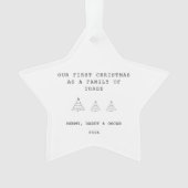 Babys First Christmas/Family Of 3 Star Ornament (Vorderseite)
