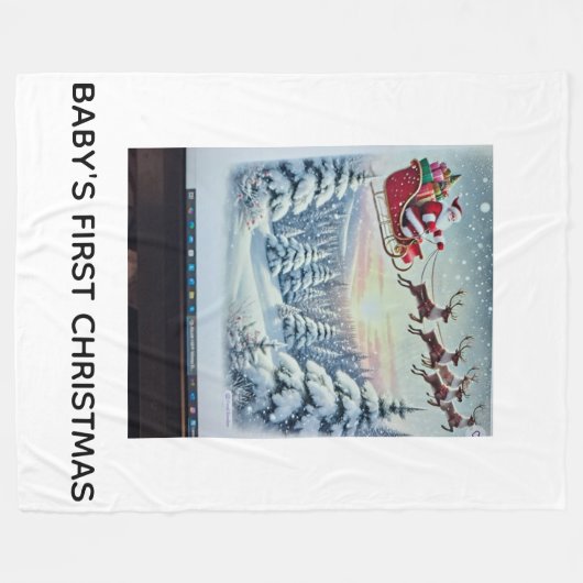 Baby's First Christmas Fleecedecke (Vorderseite (Horizontal))