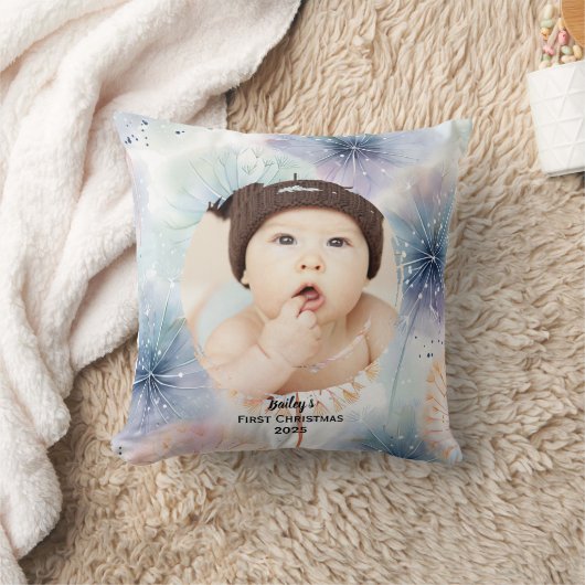 Baby's First Christmas Foto Dandelion, Kissen (Decke)