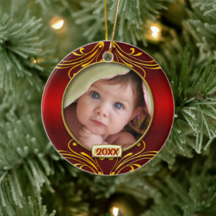 Baby's First Christmas Foto Frame Keramik Ornament