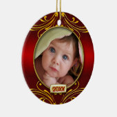 Baby's First Christmas Foto Frame Keramik Ornament (Rechts)