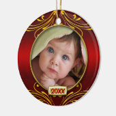 Baby's First Christmas Foto Frame Keramik Ornament (Links)