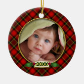 Baby's First Christmas Foto Frame Keramik Ornament (Vorne)