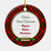 Baby's First Christmas Foto Frame Keramik Ornament (Hinten)