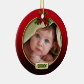 Baby's First Christmas Foto Frame Keramikornament (Rechts)