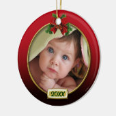 Baby's First Christmas Foto Frame Keramikornament (Links)