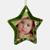 Baby's First Christmas Foto Frame Keramikornament (Rechts)