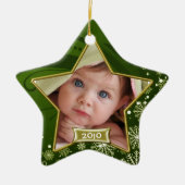 Baby's First Christmas Foto Frame Keramikornament (Vorne)