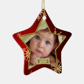 Baby's First Christmas Foto Frame Keramikornament (Rechts)