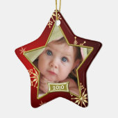 Baby's First Christmas Foto Frame Keramikornament (Links)