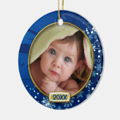 Baby's First Christmas Foto Frame Keramikornament (Links)