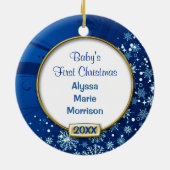 Baby's First Christmas Foto Frame Keramikornament (Hinten)